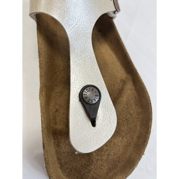 Birkenstock Pearl Ivory Women 38 Gizeh Slip On Thongs Flat Sandal Shoes. 🤍 - Picture 6 of 7